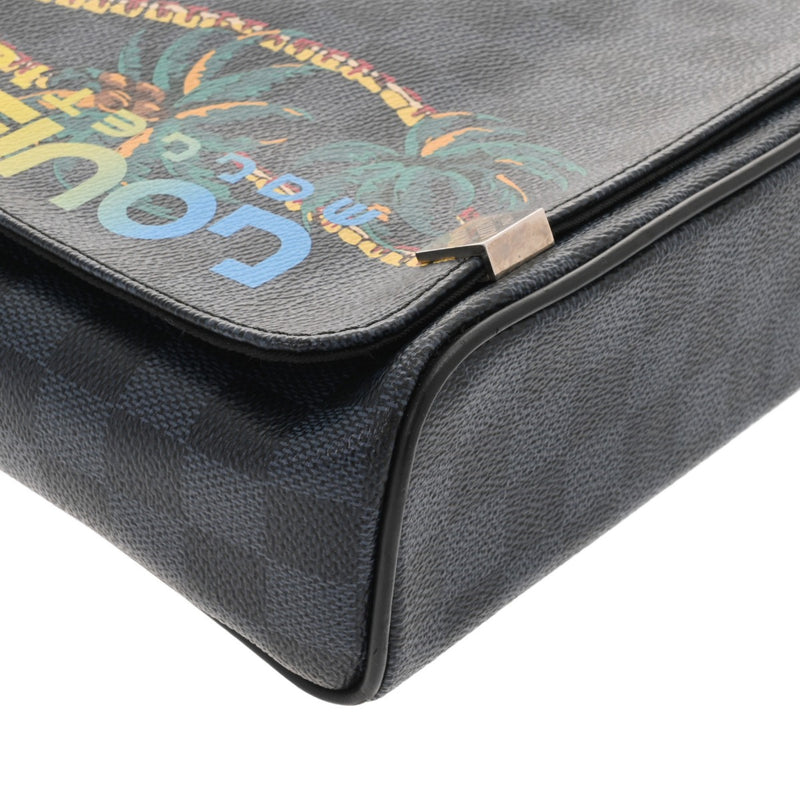 LOUIS VUITTON ルイヴィトン ダミエコバルト ディストリクトPM パームツリープリント 黒/ネイビー  N50005 メンズ ダミエキャンバス ショルダーバッグ ABランク 中古 銀蔵