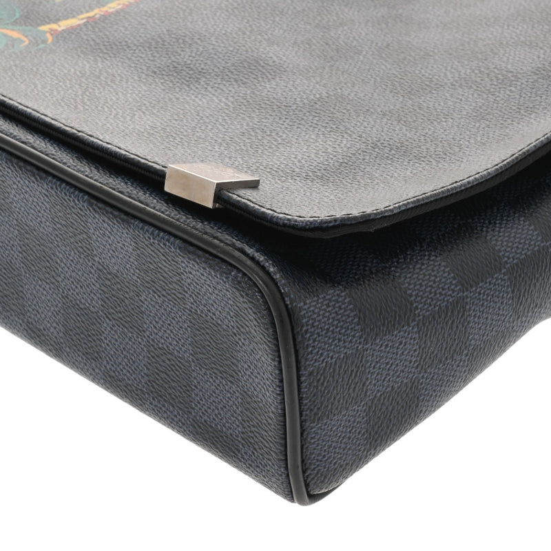 LOUIS VUITTON ルイヴィトン ダミエコバルト ディストリクトPM パームツリープリント 黒/ネイビー  N50005 メンズ ダミエキャンバス ショルダーバッグ ABランク 中古 銀蔵