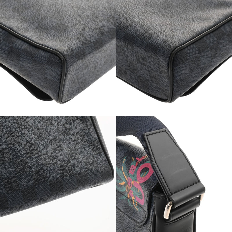 LOUIS VUITTON ルイヴィトン ダミエコバルト ディストリクトPM パームツリープリント 黒/ネイビー  N50005 メンズ ダミエキャンバス ショルダーバッグ ABランク 中古 銀蔵