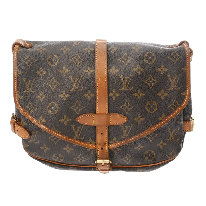 LOUIS VUITTON ルイヴィトン モノグラム ソミュール 30 ブラウン M42256 レディース モノグラムキャンバス ショルダーバッグ Bランク 中古 銀蔵