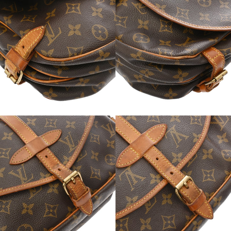 LOUIS VUITTON ルイヴィトン モノグラム ソミュール 30 ブラウン M42256 レディース モノグラムキャンバス ショルダーバッグ Bランク 中古 銀蔵