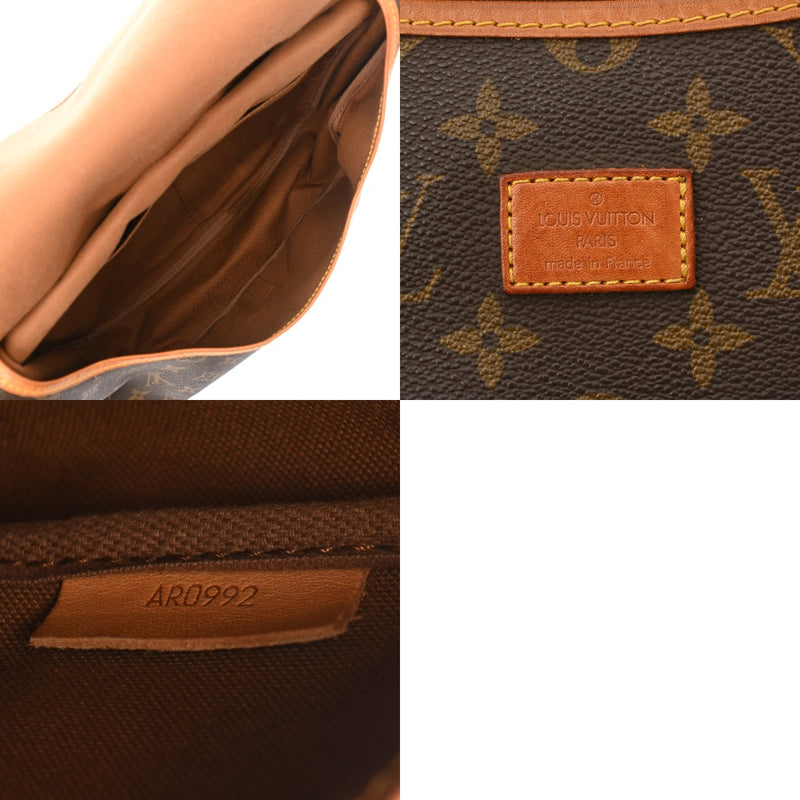 LOUIS VUITTON ルイヴィトン モノグラム ソミュール 35 ブラウン M42254 レディース モノグラムキャンバス ショルダーバッグ Bランク 中古 銀蔵