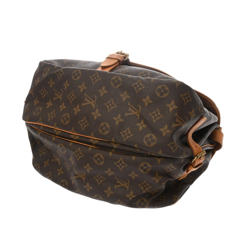 LOUIS VUITTON ルイヴィトン モノグラム ソミュール 35 ブラウン M42254 レディース モノグラムキャンバス ショルダーバッグ Bランク 中古 銀蔵