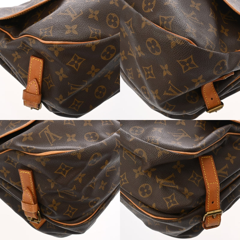 LOUIS VUITTON ルイヴィトン モノグラム ソミュール 35 ブラウン M42254 レディース モノグラムキャンバス ショルダーバッグ Bランク 中古 銀蔵