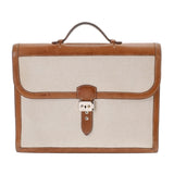 HERMES エルメス サック ア デペッシュ 38 エクリュ/フォーブ □E刻印(2001年頃) メンズ トワルアッシュ ヴォーバレニア ビジネスバッグ Bランク 中古 銀蔵