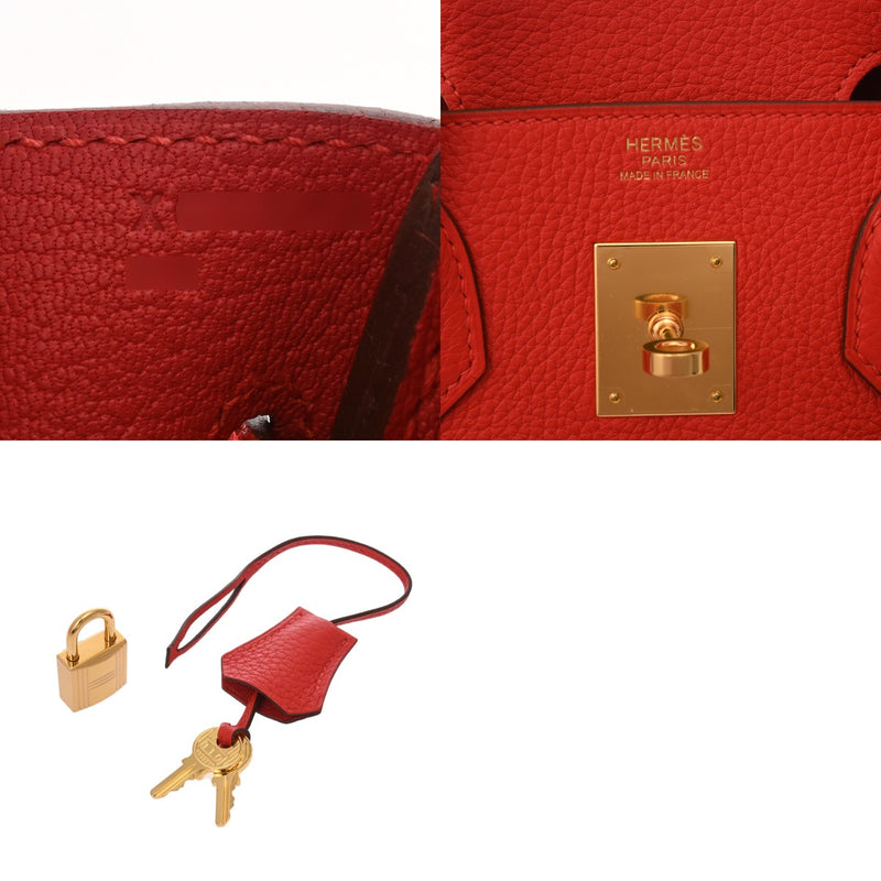 HERMES エルメス バーキン 30 ルージュトマト X刻印(2016年頃) レディース トリヨンクレマンス ハンドバッグ ABランク 中古 銀蔵