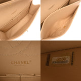 CHANEL シャネル マトラッセ チェーンショルダー Wフラップ 30cm ベージュ A58600 レディース キャビアスキン ショルダーバッグ Aランク 中古 銀蔵