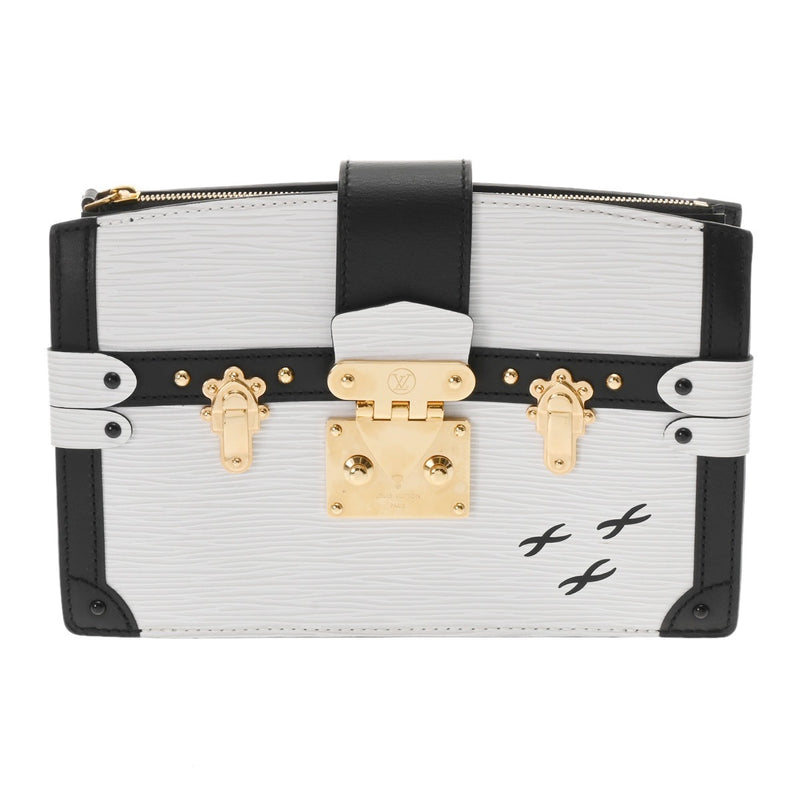LOUIS VUITTON ルイヴィトン エピ トランククラッチ ホワイト/ノワール M52151 レディース エピレザー ショルダーバッグ Aランク 中古 銀蔵