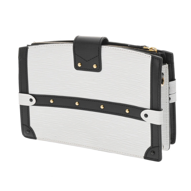 LOUIS VUITTON ルイヴィトン エピ トランククラッチ ホワイト/ノワール M52151 レディース エピレザー ショルダーバッグ Aランク 中古 銀蔵