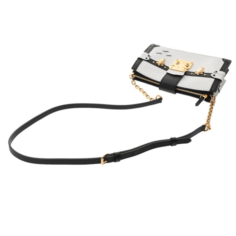 LOUIS VUITTON ルイヴィトン エピ トランククラッチ ホワイト/ノワール M52151 レディース エピレザー ショルダーバッグ Aランク 中古 銀蔵