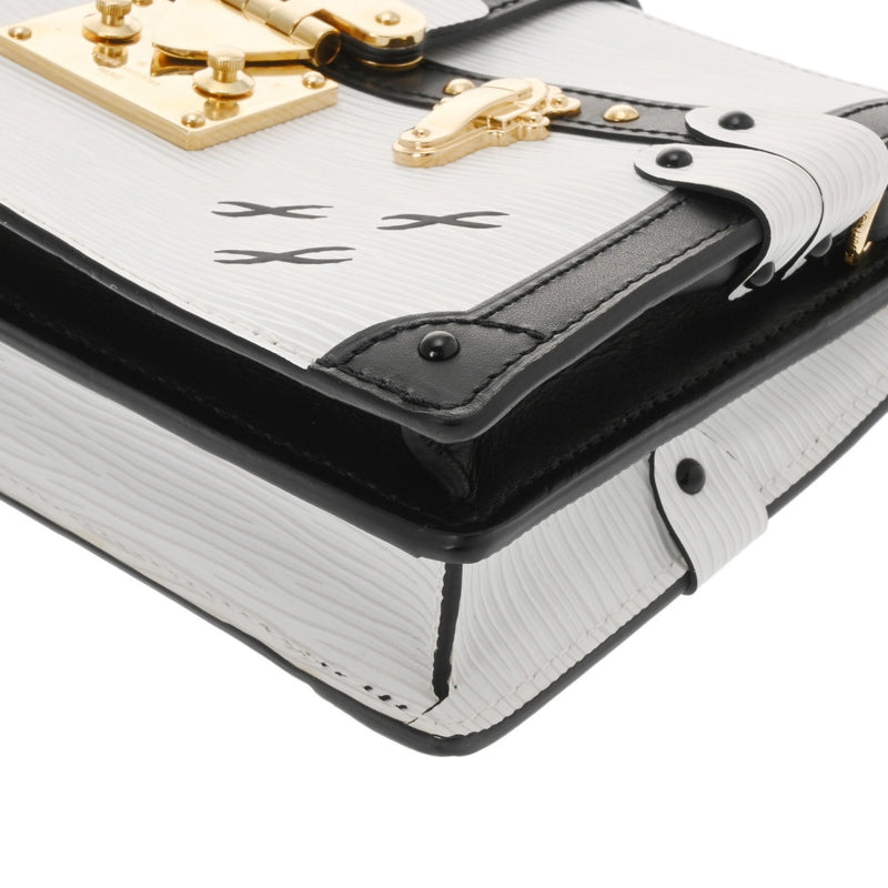 LOUIS VUITTON ルイヴィトン エピ トランククラッチ ホワイト/ノワール M52151 レディース エピレザー ショルダーバッグ Aランク 中古 銀蔵