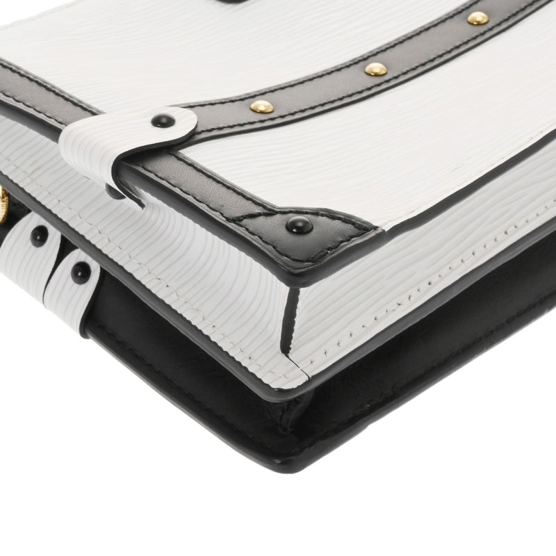 LOUIS VUITTON ルイヴィトン エピ トランククラッチ ホワイト/ノワール M52151 レディース エピレザー ショルダーバッグ Aランク 中古 銀蔵