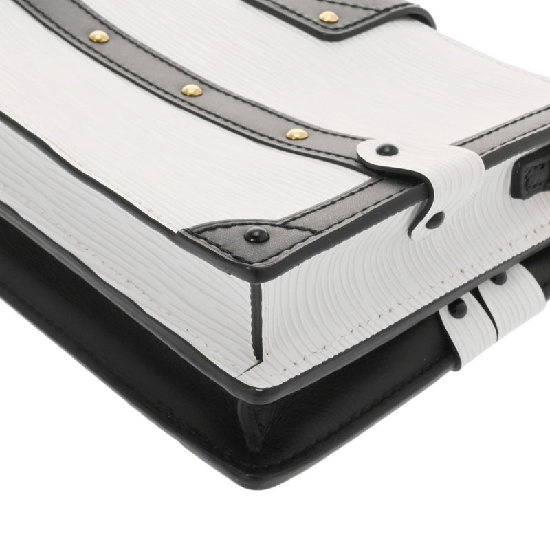 LOUIS VUITTON ルイヴィトン エピ トランククラッチ ホワイト/ノワール M52151 レディース エピレザー ショルダーバッグ Aランク 中古 銀蔵