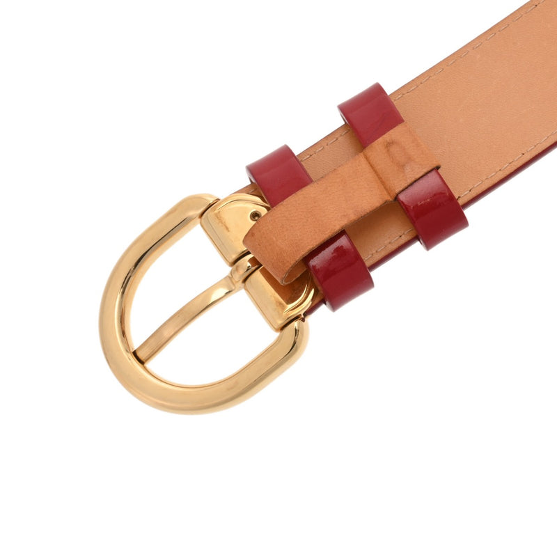 LOUIS VUITTON ルイヴィトン モノグラムヴェルニ サンチュール  サイズ90 ポムダムール M6980 メンズ ヴェルニ ベルト ABランク 中古 銀蔵