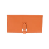 HERMES エルメス ベアン オレンジ □K刻印(2007年頃) レディース ヴォーエプソン 長財布 ABランク 中古 銀蔵