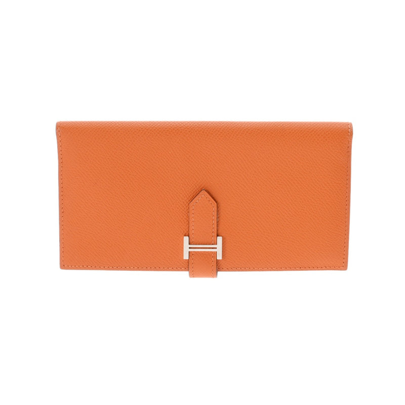 HERMES エルメス ベアン オレンジ □K刻印(2007年頃) レディース ヴォーエプソン 長財布 ABランク 中古 銀蔵