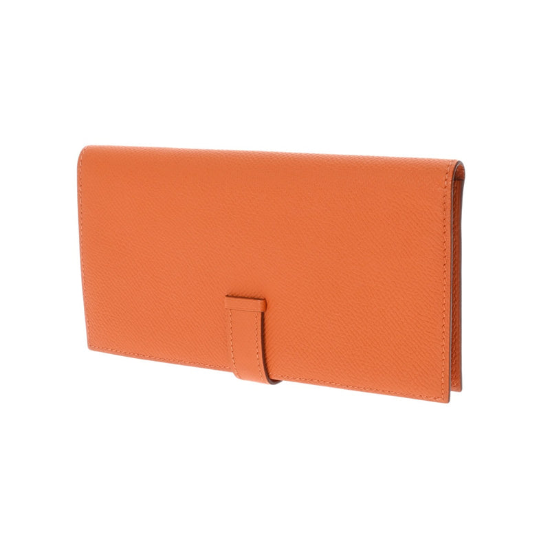 HERMES エルメス ベアン オレンジ □K刻印(2007年頃) レディース ヴォーエプソン 長財布 ABランク 中古 銀蔵