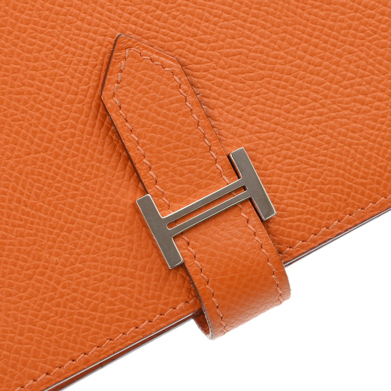 HERMES エルメス ベアン オレンジ □K刻印(2007年頃) レディース ヴォーエプソン 長財布 ABランク 中古 銀蔵