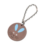 HERMES エルメス ラビット うさぎモチーフ バッグチャーム 2011年限定 ブラウン/ライトブルー ユニセックス スイフト シェーブル キーホルダー ABランク 中古 銀蔵