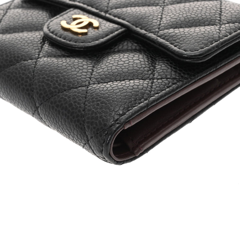 CHANEL シャネル クラシック スモールフラップウォレット 黒 AP0231 レディース キャビアスキン 三つ折り財布 Aランク 中古 銀蔵