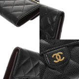 CHANEL シャネル クラシック スモールフラップウォレット 黒 AP0231 レディース キャビアスキン 三つ折り財布 Aランク 中古 銀蔵