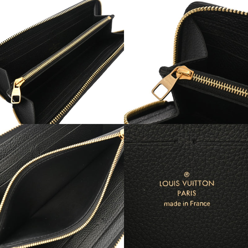 LOUIS VUITTON ルイヴィトン モノグラムアンプラント ポルトフォイユクレマンス ノワール M60171 レディース レザー 長財布 新同 中古 銀蔵