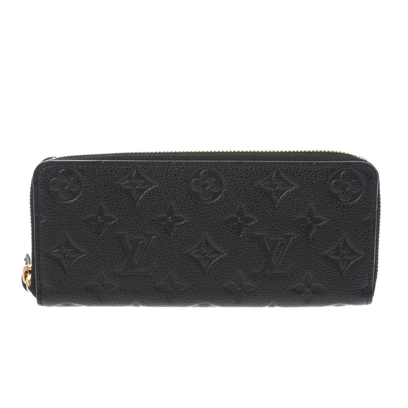 LOUIS VUITTON ルイヴィトン モノグラムアンプラント ポルトフォイユクレマンス ノワール M60171 レディース レザー 長財布 新同 中古 銀蔵