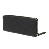 LOUIS VUITTON ルイヴィトン モノグラムアンプラント ポルトフォイユクレマンス ノワール M60171 レディース レザー 長財布 新同 中古 銀蔵