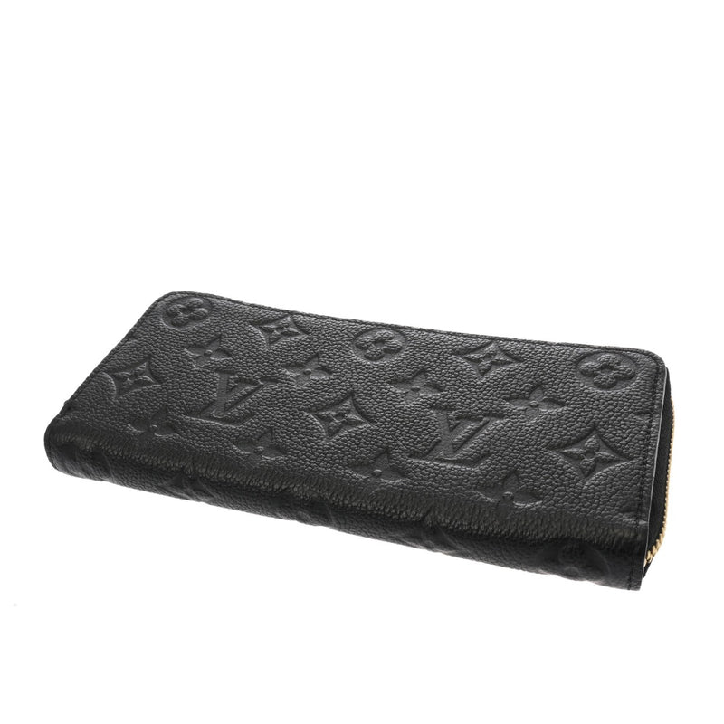 LOUIS VUITTON ルイヴィトン モノグラムアンプラント ポルトフォイユクレマンス ノワール M60171 レディース レザー 長財布 新同 中古 銀蔵