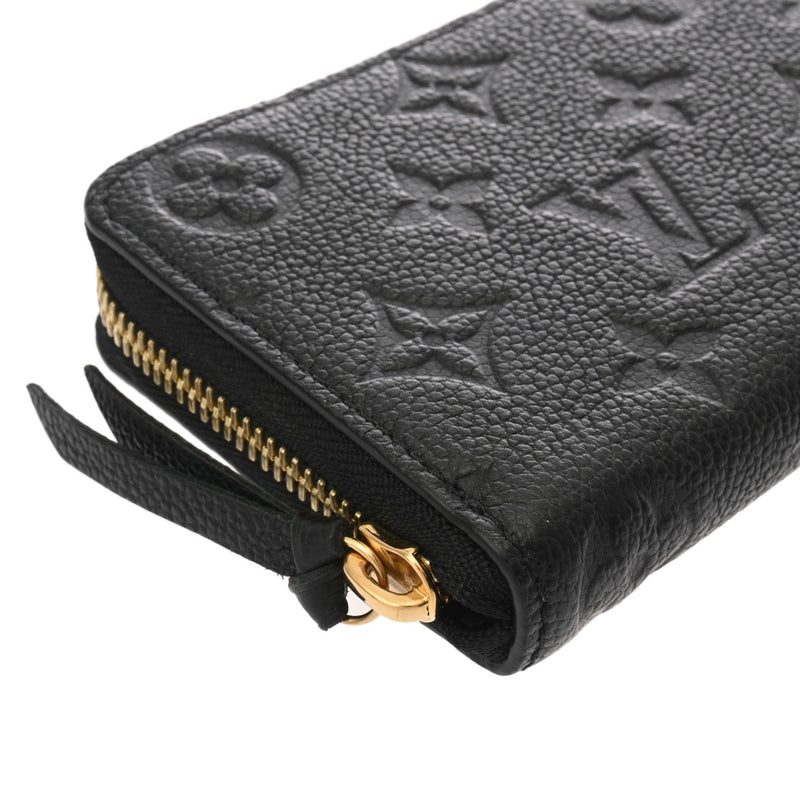 LOUIS VUITTON ルイヴィトン モノグラムアンプラント ポルトフォイユクレマンス ノワール M60171 レディース レザー 長財布 新同 中古 銀蔵