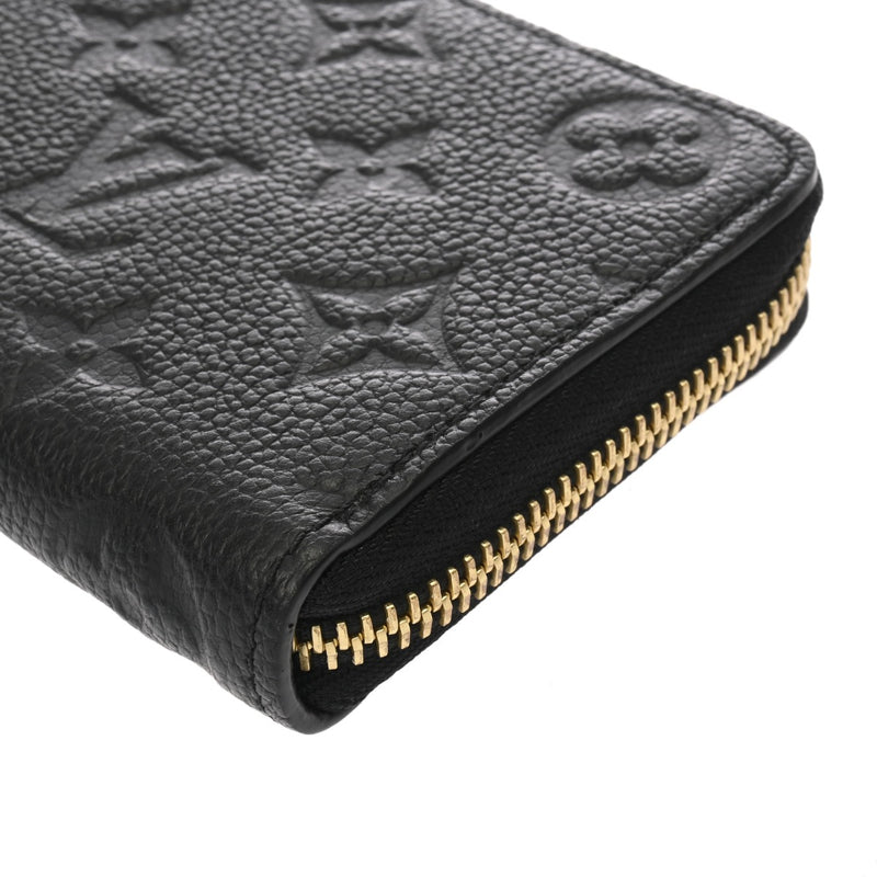 LOUIS VUITTON ルイヴィトン モノグラムアンプラント ポルトフォイユクレマンス ノワール M60171 レディース レザー 長財布 新同 中古 銀蔵