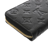 LOUIS VUITTON ルイヴィトン モノグラムアンプラント ポルトフォイユクレマンス ノワール M60171 レディース レザー 長財布 新同 中古 銀蔵