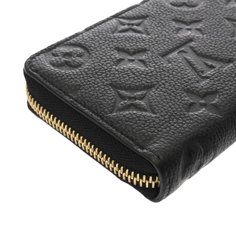 LOUIS VUITTON ルイヴィトン モノグラムアンプラント ポルトフォイユクレマンス ノワール M60171 レディース レザー 長財布 新同 中古 銀蔵