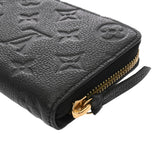 LOUIS VUITTON ルイヴィトン モノグラムアンプラント ポルトフォイユクレマンス ノワール M60171 レディース レザー 長財布 新同 中古 銀蔵