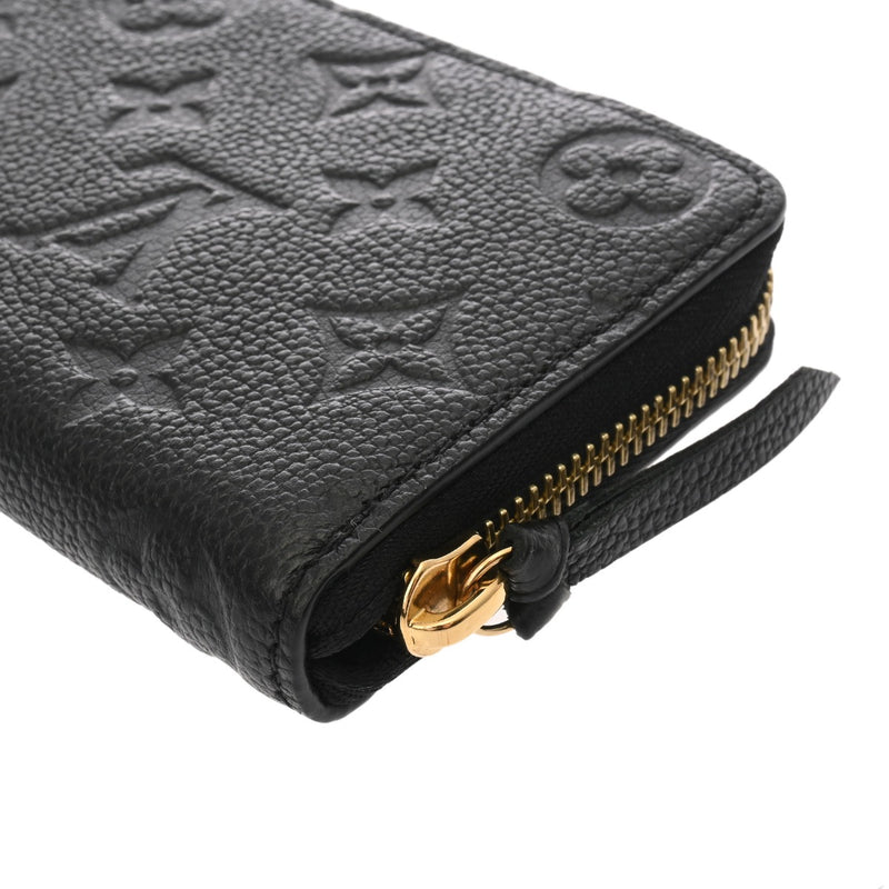 LOUIS VUITTON ルイヴィトン モノグラムアンプラント ポルトフォイユクレマンス ノワール M60171 レディース レザー 長財布 新同 中古 銀蔵