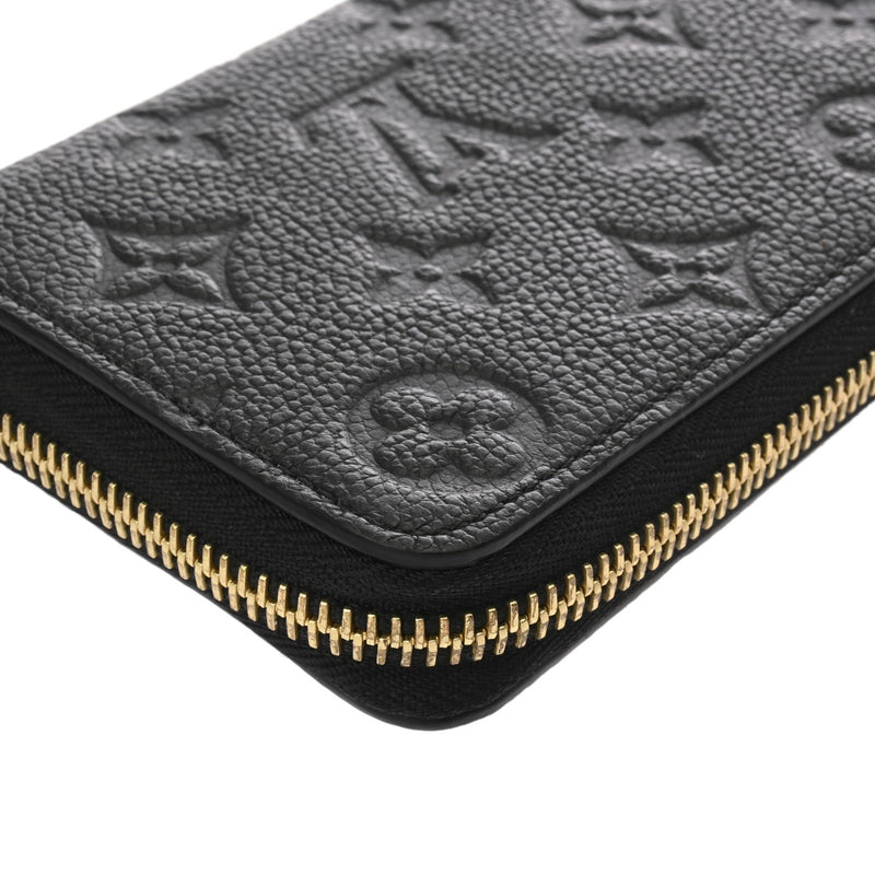 LOUIS VUITTON ルイヴィトン モノグラムアンプラント ポルトフォイユクレマンス ノワール M60171 レディース レザー 長財布 新同 中古 銀蔵