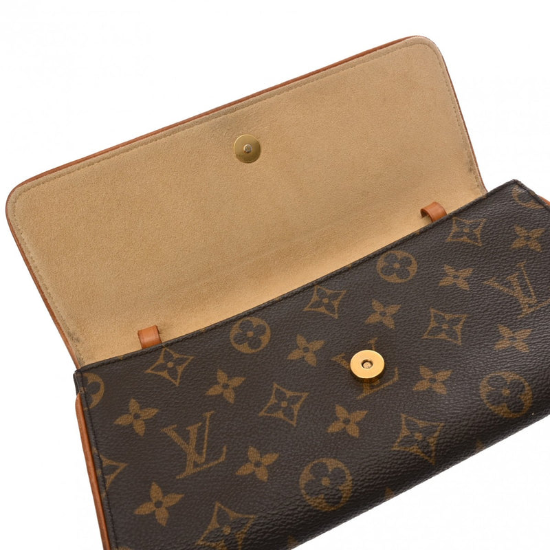 LOUIS VUITTON ルイヴィトン モノグラム ポシェットツイン GM 2WAY ブラウン M51852 レディース モノグラムキャンバス ショルダーバッグ Bランク 中古 銀蔵