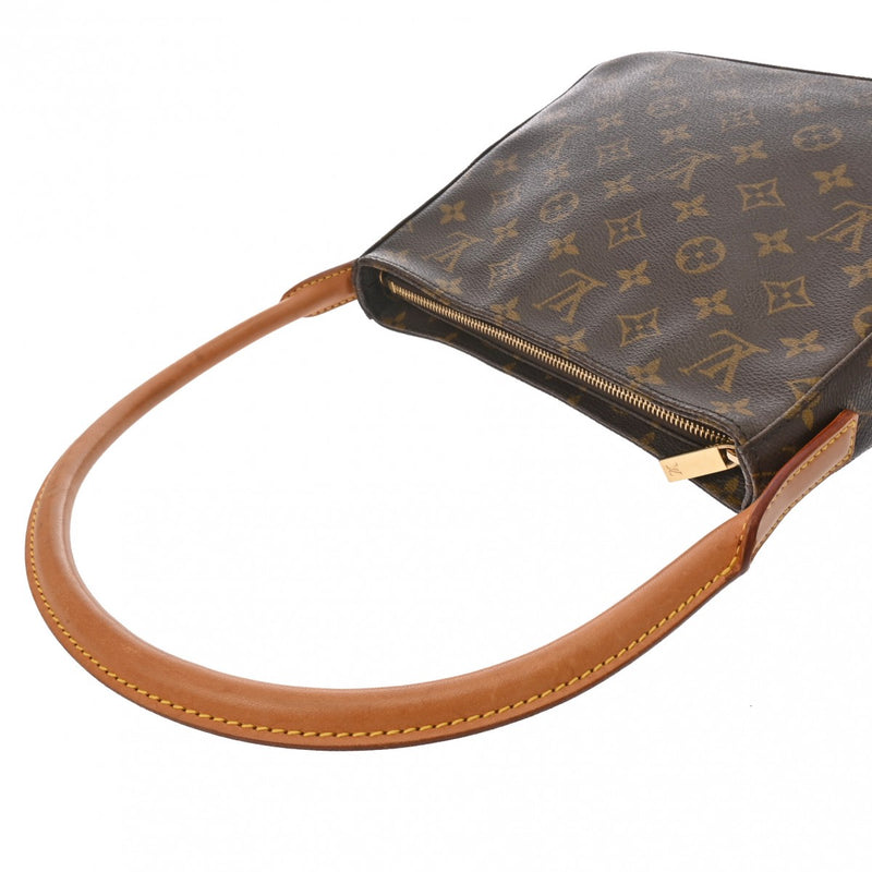 LOUIS VUITTON ルイヴィトン モノグラム ルーピング MM ブラウン M51146 レディース モノグラムキャンバス セミショルダーバッグ Bランク 中古 銀蔵