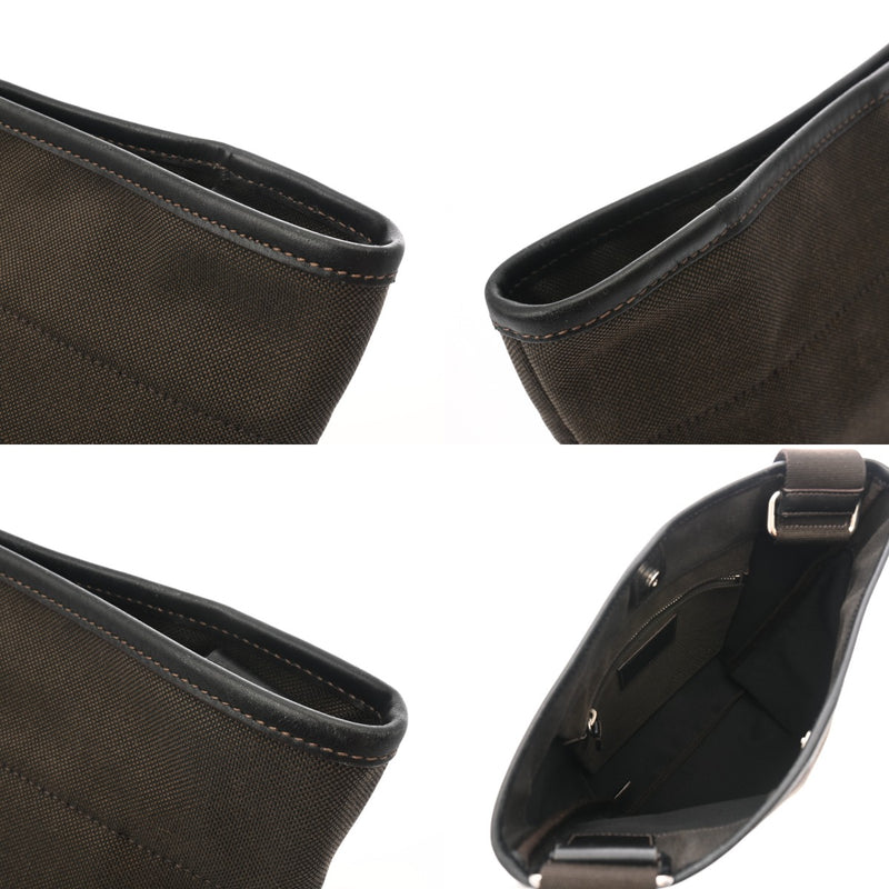 PRADA プラダ カーキ レディース ジャガード レザー ショルダーバッグ ABランク 中古 銀蔵