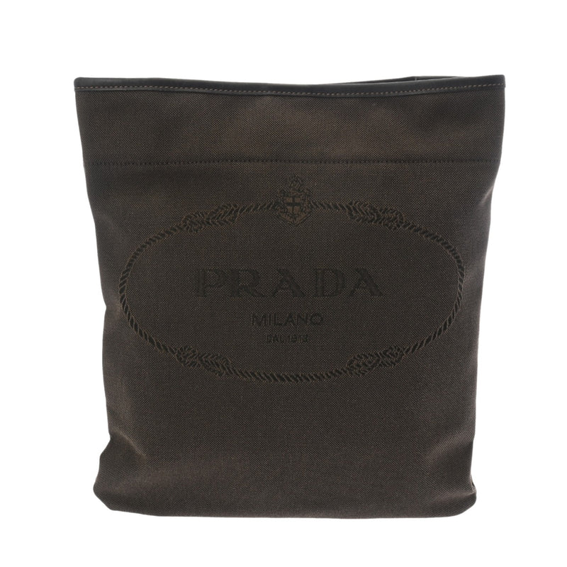 PRADA プラダ カーキ レディース ジャガード レザー ショルダーバッグ ABランク 中古 銀蔵
