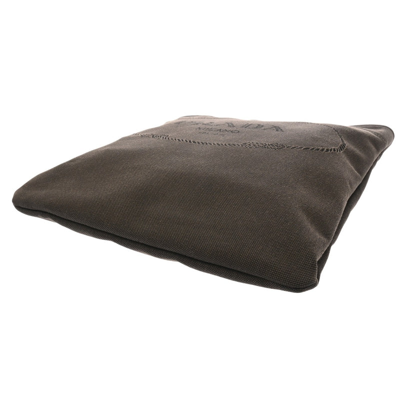 PRADA プラダ カーキ レディース ジャガード レザー ショルダーバッグ ABランク 中古 銀蔵