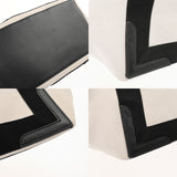 BALENCIAGA バレンシアガ ネイビーカバス S ホワイト ブラック 339933 レディース キャンバス レザー ハンドバッグ Bランク 中古 銀蔵