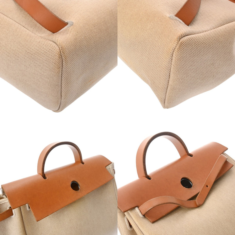 HERMES エルメス エールバッグ アド ナチュラル/エクリュ □D刻印(2000年頃) ユニセックス トワルアッシュ リュック・デイパック Bランク 中古 銀蔵
