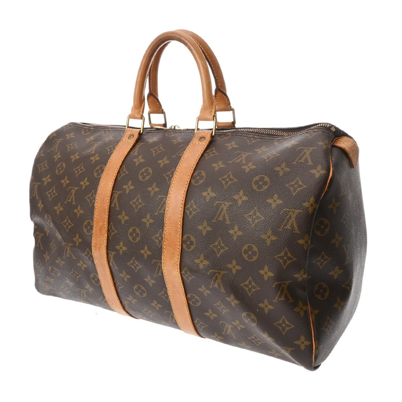 LOUIS VUITTON ルイヴィトン モノグラム キーポル 45 ブラウン M41428 ユニセックス モノグラムキャンバス ボストンバッグ Bランク 中古 銀蔵