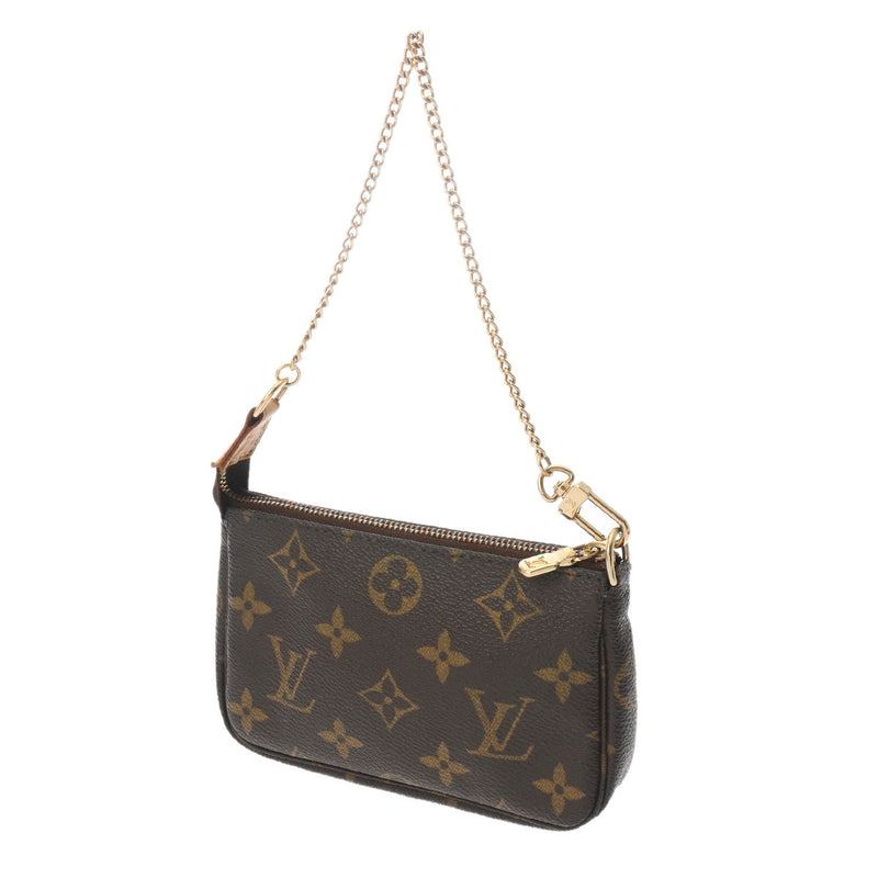 LOUIS VUITTON ルイヴィトン モノグラム ミニ ポシェット アクセソワール ブラウン M58009 レディース モノグラムキャンバス アクセサリーポーチ Bランク 中古 銀蔵