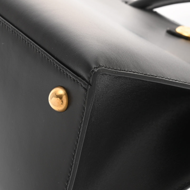 HERMES エルメス ダルヴィ PM ブラック □C刻印(1999年頃) レディース ボックスカーフ ハンドバッグ Aランク 中古 銀蔵
