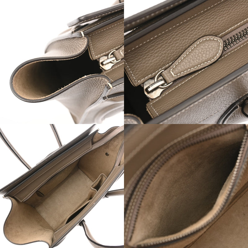 CELINE セリーヌ ラゲージ マイクロショッパー スリ レディース ドラムカーフ ハンドバッグ ABランク 中古 銀蔵