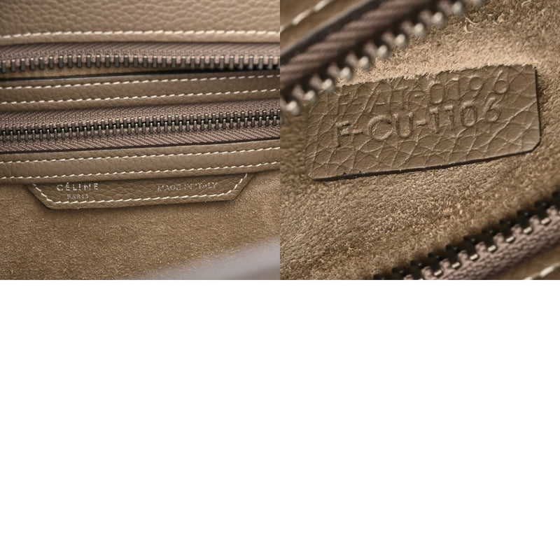 CELINE セリーヌ ラゲージ マイクロショッパー スリ レディース ドラムカーフ ハンドバッグ ABランク 中古 銀蔵