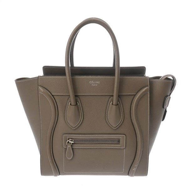 CELINE セリーヌ ラゲージ マイクロショッパー スリ レディース ドラムカーフ ハンドバッグ ABランク 中古 銀蔵