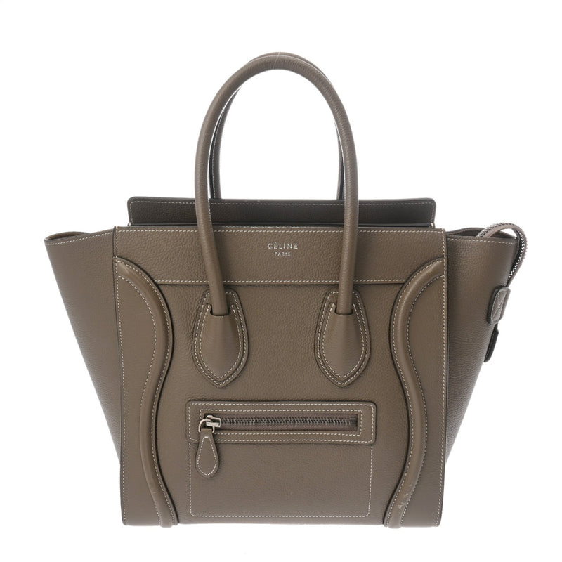 CELINE セリーヌ ラゲージ マイクロショッパー スリ レディース ドラムカーフ ハンドバッグ ABランク 中古 銀蔵